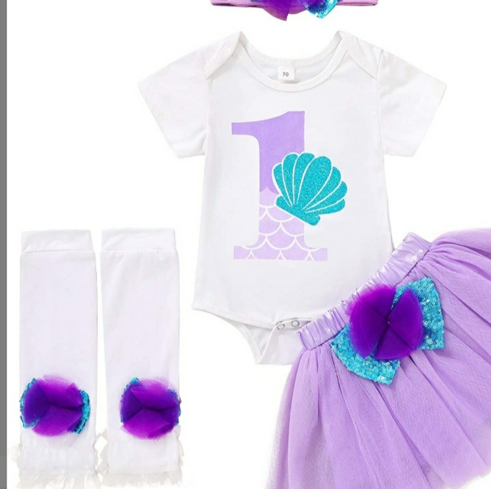 Tutu first birthday 1 year 4 pieces,head band .